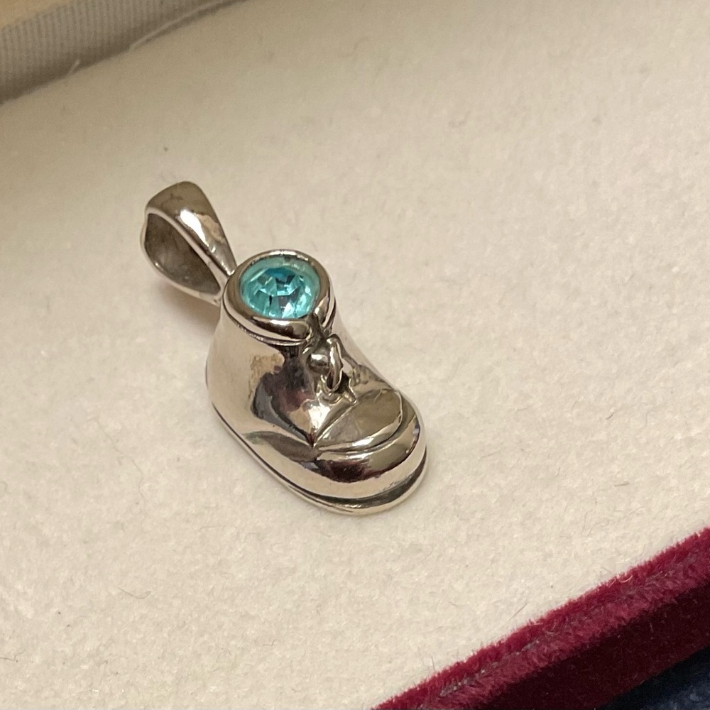 Sterling Silver March Baby Shoe Charm